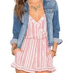 Tularosa NWT Amelia Romper Red and White Size Medium Photo 0