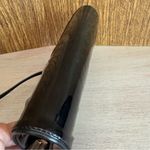 Vintage Black Vinyl‎ Ruffle Coquette Crossbody Evening Cocktail Purse Bag Clutch Photo 9