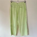 Urban Outfitters Linen Blend Myla High Rise Straight Leg Cargo Pants Lime Green Photo 4