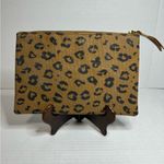 Madewell Canvas Pouch Leopard Print Zip Clutch Photo 1