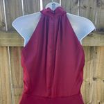 Just… Taylor Burgundy Red halter bridesmaids/ holiday maxi dress Size 4 Photo 3