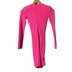 Nookie Envy Mini Dress Long Sleeve Neon Pink Barbie Doll Low Cut Bodycon Sz XS Photo 2