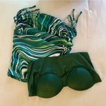 SheIn Marble Print Drawstring Hem Bodycon Skirt, Green/White/Blue, Size XS, NWOT Photo 6