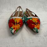 Matiko Hawaiian Print Slingback Flats Pointed Toe Tropical Floral Shoes Size 36 Photo 1