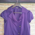 The Limited  8 Purple Capped Sleeve Shirt Dress Photo 8