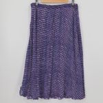 Coldwater Creek Purple Floral Reversible Midi Skirt Office Garden Party Church Career Size L/14 Photo 1