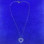 New sparkly open heart necklace silver chain beautiful Valentines Day gift Photo 4