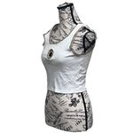 Love Peace and Lazy Days Sunflower Crop Tank Top XS White Cottagecore Y2K Boho Photo 2