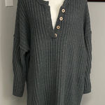 Free People intimately womens oversized Henley sweater size Medium ribbed tunic Photo 0