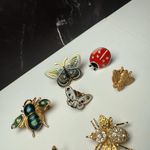 Insect Brooch & Tack Pins Lot Of 7 Caterpillar Butterfly Ladybug Bee Photo 10