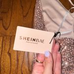 SheIn Blush sequin v-neck lace up back mini dress size small Photo 2