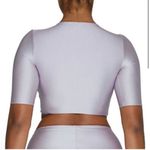 Naked Wardrobe The Sleek T Crop Top in Lavender Purple Extra Small NWT Photo 1