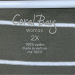 Coral Bay Woman 2X Striped Olive Green & White Crewneck Tank Top Photo 1