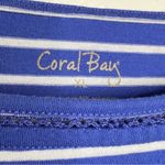 Coral Bay  Nautical Theme Shirt Top Blue White Stripes Women’s Size XL Photo 2
