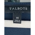 Talbots A3  Women's Navy‎ Blue Long Sleeve V-Neck Wrap Dress Size 14 Photo 2
