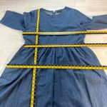 Roolee Midi Dress Womens 3XL Denim Blue Jean 3/4 Sleeve A-Line Pockets Modest Photo 1