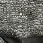Athleta Black Grey Herringbone Faux Leather Zippered Pockets Leggings Size XS Photo 9