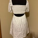 Altar'd State ❤️ Altared State White Floral Silky Dress Off the Shoulder Puff Sleeves Photo 4