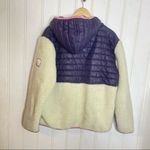 Ivory Ella  Purple Ivory Sherpa hooded pullover L Purple and Cream 741 Photo 12
