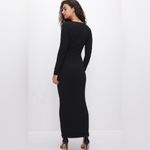Good American NEW  Scrunchie Black‎ Long Sleeve Maxi Stretch Dress Size 2 Medium Photo 1