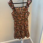 SheIn Red Floral Ruffle Dress Photo 5