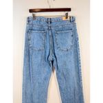 Mango  Women Jeans Blue Nora High Rise Wide Leg Denim Raw Hem Medium Wash Size 10 Photo 9