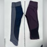 Lululemon  Mixed Lot Of 2 Cropped Leggings Black Sz 4 Blue And Purple‎ Photo 1