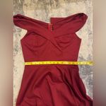 Source Unknown Women’s No Brand Burgundy Off the Shoulder Dress Photo 5