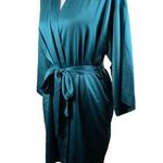 Flora Nikrooz NWT Hunter Green Silky Satin Robe Size M/L Photo 1