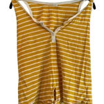 Old Navy Mustard Yellow Striped Sleeveless Top with Front Tie Detail XS B34 Photo 0