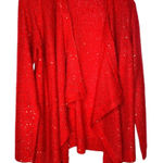 Anne Klein Red Sequin Women's Open Front Sweater Size S Photo 0