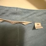 Soft Surroundings  Blue Embroidered V-neck Tunic 3/4 sleeve Photo 3