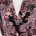Tabitha Webb black and pink paisley print V-neck top size 1X NWOT Photo 1