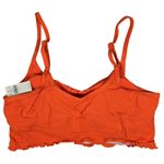 Aerie Orange Textured Lettuce Hem Scoop Bikini Swim Top Crop Bra L Photo 1