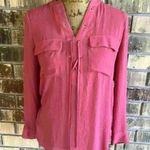 a.n.a NWOT  women’s sheer peach long sleeve top size PM Photo 4