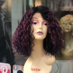 Short spiral curly bob Lacefront wig 2020 purple Photo 0