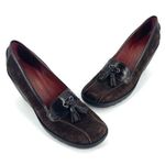 Donald J Pliner Baco Wedge Pumps Brown Suede High Heels Shoes Italy Size 8 Photo 0