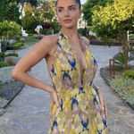 ZARA dress midi halter beaded abstract wedding summer vacation boho Photo 0