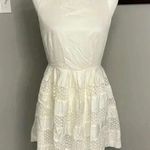Ann Taylor OFF WHITE CROCHET DETAIL DRESS Size 6 Petite Aline Skater Wedding Photo 0
