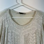 Style & Co  Cream/Ivory Lace Knit Lace Accent Pullover Blouse Size Med EUC #4015 Photo 3