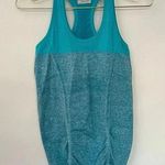 Athleta Color Block Fast Track Size XS Tank Top Seamless Ruched Bottom Blue/Teal Photo 0