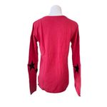 J. Society Red Round Neck Elbow Patch Long Sleeve Sweater SMALL Fall Retro Photo 2
