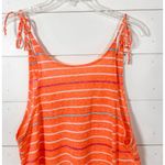 Lilu Women's Orange Striped Tie Straps Scoop Neck Tank Top Size Medium Photo 7