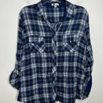 Kut From The Kloth Kut from the Kloth plaid thin gauze snap front shirt women’s size medium casual Photo 0