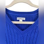 Croft & Barrow Women's v neck Blue Sweater 100% cotton Photo 1