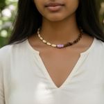 Free People NWT Pearl Perch Choker in Tigers Eye Photo 0
