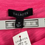 Talbots  Dress Medium Tie Waist Hot Pink Cotton Knit Cap Sleeve Casual Resort Photo 4