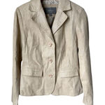 Apt. 9  Beige Metallic Suede Genuine Leather Blazer Photo 0