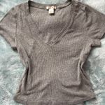 Bozzolo Grey V Neck Fitted T-shirt  Photo 0