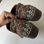 Roper Sedona Ankle Boots Womens 6.5 Brown Faux Leather Aztec Print Western Boho Photo 3